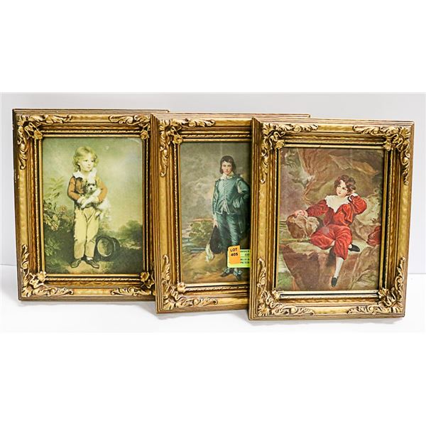 RED BOY BLUE BOY& YELLOW BOY VINTAGE PICTURES SET