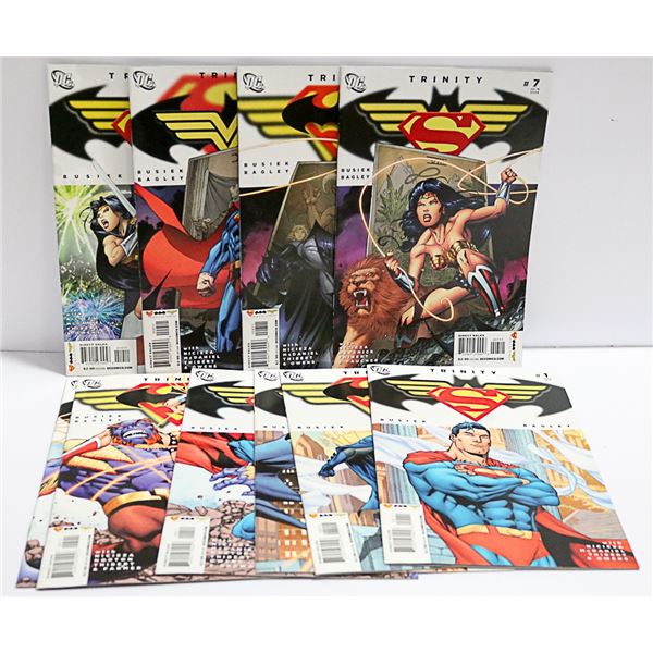 SET OF TRINITY 1 - 10 SUPERMAN WW BATMAN MORE