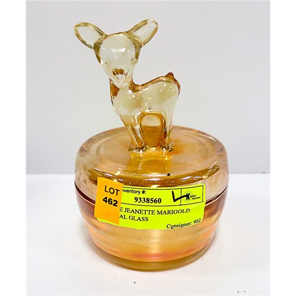 VINTAGE JEANETTE MARIGOLD CARNIVAL GLASS