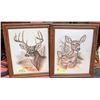 Image 1 : SET OF 2 VINTAGE WOOD FRAMED - TWO DOES