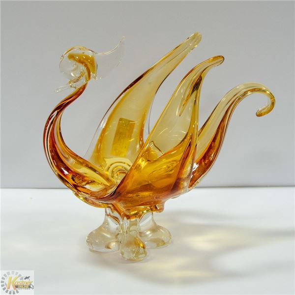 MCM VTG CHALET / LORRAINE BIRD ART GLASS