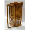 Image 2 : ANTIQUE CURIO CABINET /W ORIG CURVED GLASS