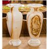 Image 1 : PAIR OF 10" NATURAL ONYX CARVED VASES