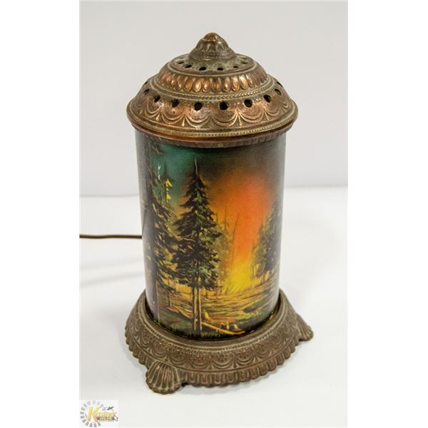 ANTIQUE 1930'S FOOTED CAST FOREST FIRE MOTION