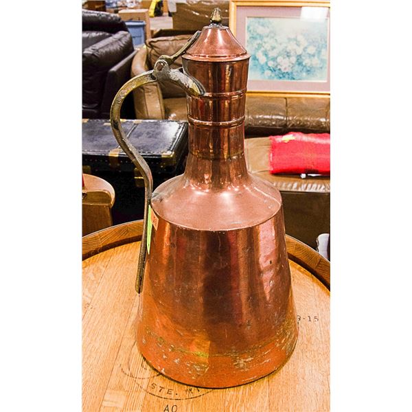 ANTIQUE ISLAMIC ARAB WATER COPPER COFFEE POT