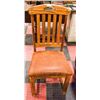 Image 1 : WOOD CHAIR WITH LEATHER STYLE SEAT