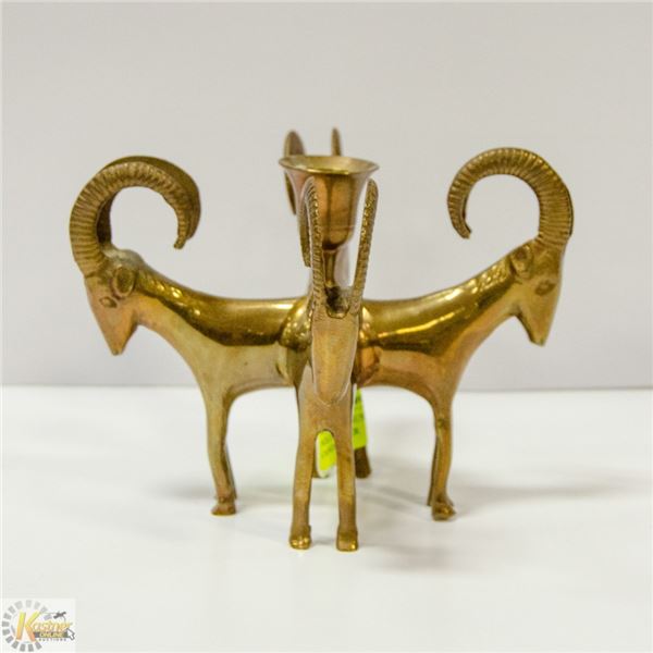 BRASS ORYX CANDLE HOLDER
