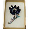 Image 1 : FANCY FLOWER WITH MARQUIS CUT RHINESTONES BROOCH