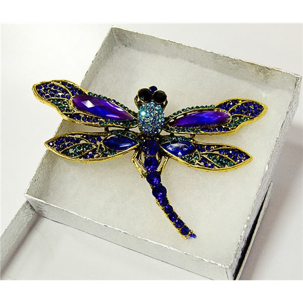 DRAGONFLY  RHINESTONE BROOCH