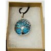 Image 1 : TURQUOISE STONE IN TREE OF LIFE SHEATH NECKLACE