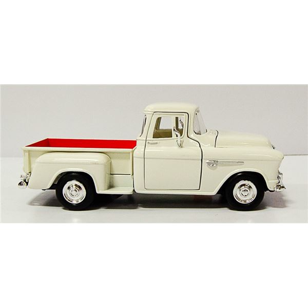 DIE CAST VEHICLE - 1955 CHEVY PICKUP (WHITE)