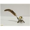 Image 1 : ANTIQUE INKWELL /W QUILL PEN & NIB