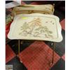 Image 1 : VINTAGE PLASTIC YELLOW TV TRAY TABLES