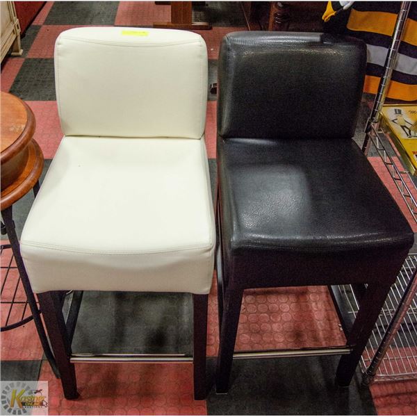 2 LEATHER STOOLS
