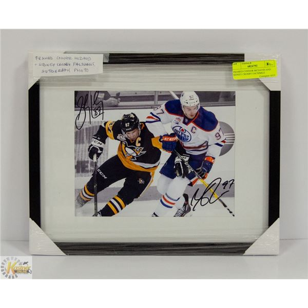 FRAMED CONNOR MCDAVID AND SIDNEY CROSBY FACSIMILE