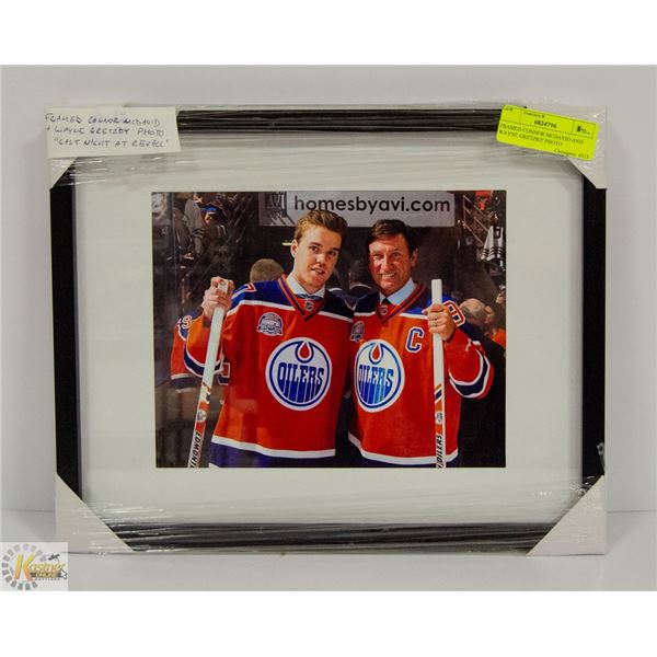 FRAMED CONNOR MCDAVID AND WAYNE GRETZKY PHOTO