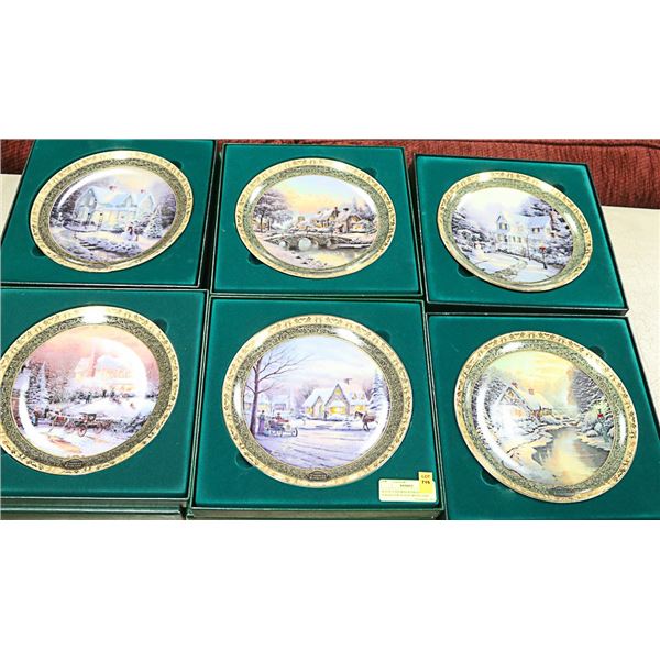 SET OF 6 THOMAS KINKADE COLLECTOR PLATES WITH COAS