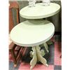 Image 1 : PAIR OF MATCHING LIGHT GREEN END TABLES