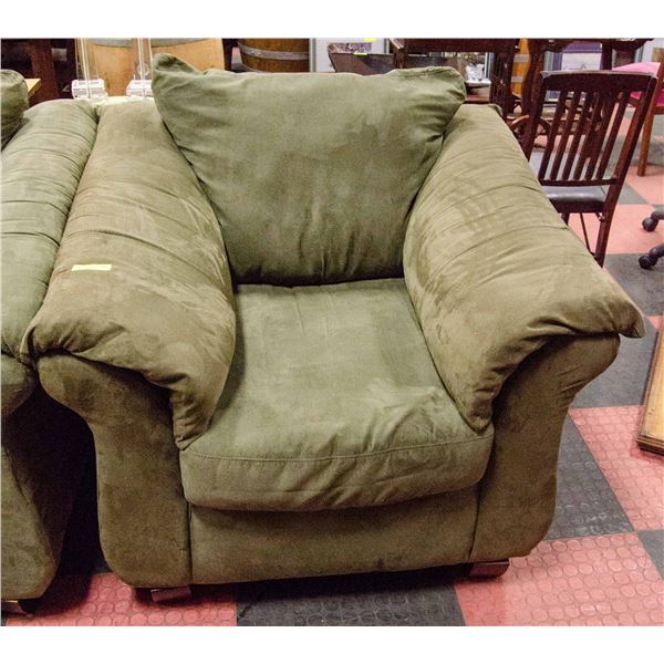 TAUPE MICROFIBER PADDED ARM CHAIR -