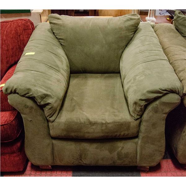 TAUPE MICROFIBER PADDED ARM CHAIR -