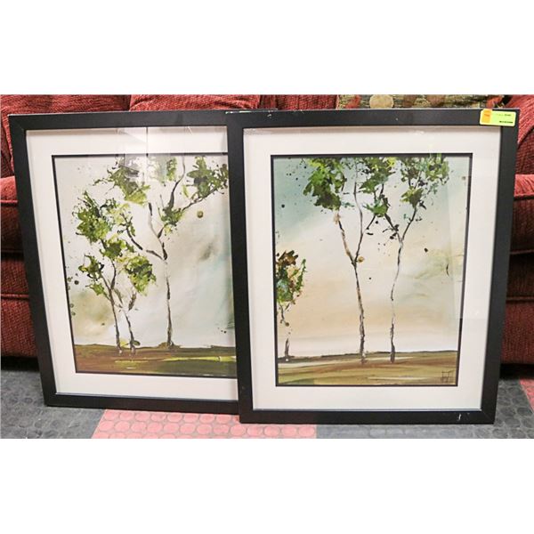 PAIR OF FRAMED TREE PICTURES