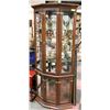 Image 1 : WOOD & GLASS CORNER CURIO DISPLAY CABINET