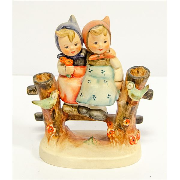 HUMMEL TWO LITTLE GIRLS ON FENCE FIGURINE