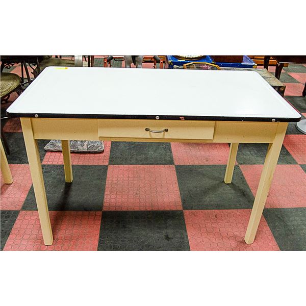 VINTAGE ENAMEL BAKERS TABLE