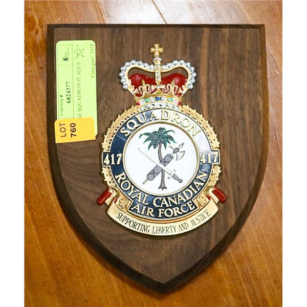 417 RCAF SQUADRON PLAQUE