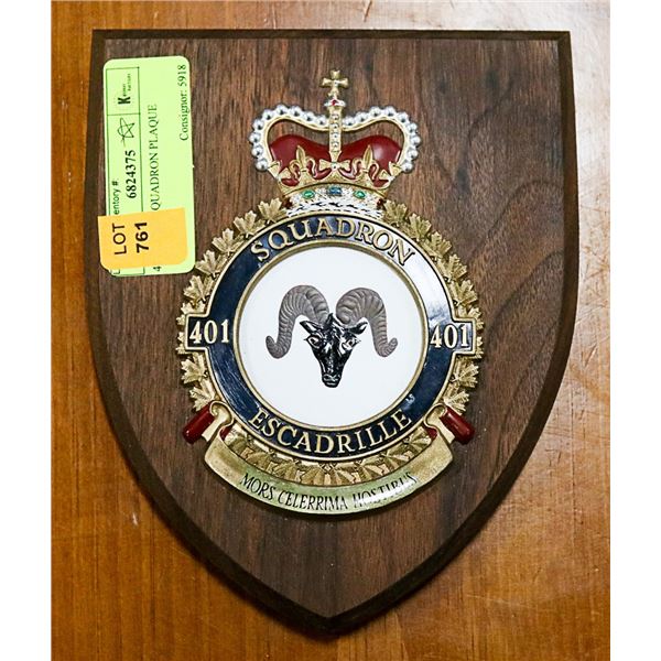 401 RCAF SQUADRON PLAQUE