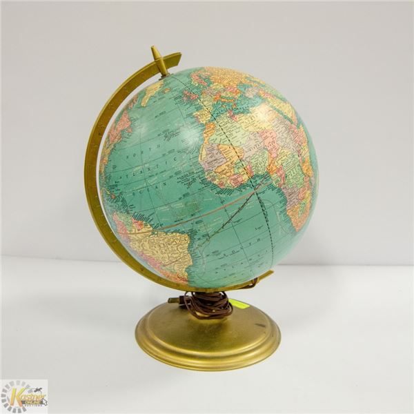 VTG CREAMS PLASTI LITE 12" ILLUMINATED WORLD GLOB
