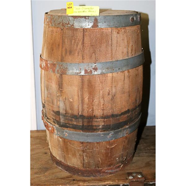 9.5" INCH DIAMETER APPROX WOODEN BARREL