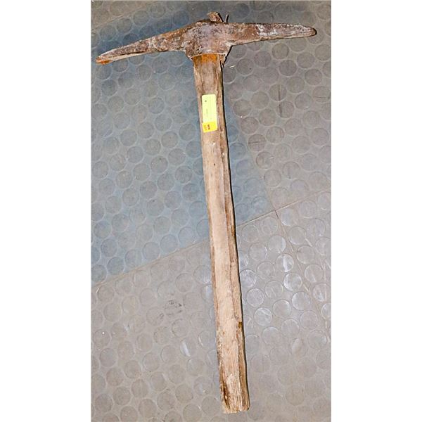 VINTAGE WOOD HANDLED PICKAXE