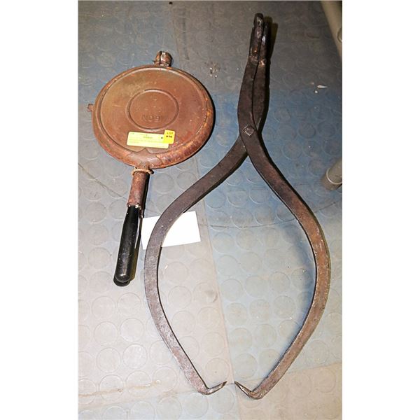 ANTIQUE FIRE STOKER AND WHEAT GRABBER