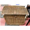Image 1 : NEW LARGE LINEN LINED WICKER CHEST, LEATHER STRAPS