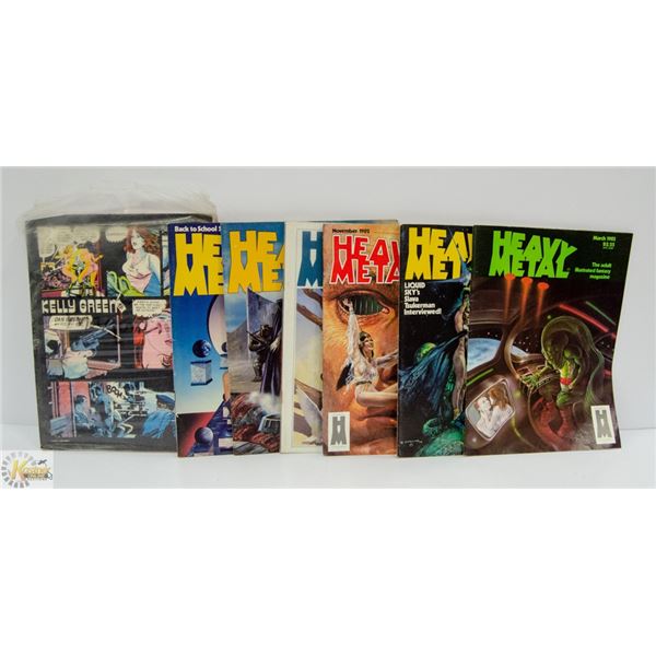 LOT OF 6 VINTAGE HEAVY METAL ADULT ILLUSTRATED