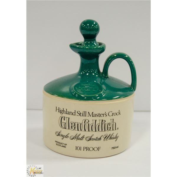 GLENNFIDDICH SCOTCH WHISKEY STONEWARE DECANTER