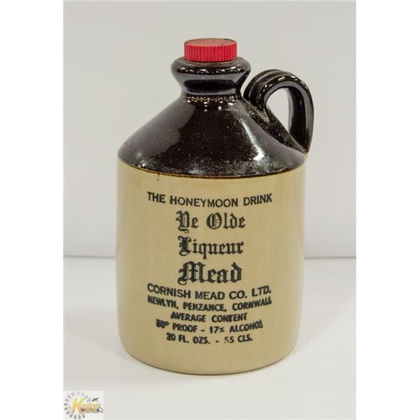 YE OLDE LIQUOR MEAD STONEWARE DECANTER