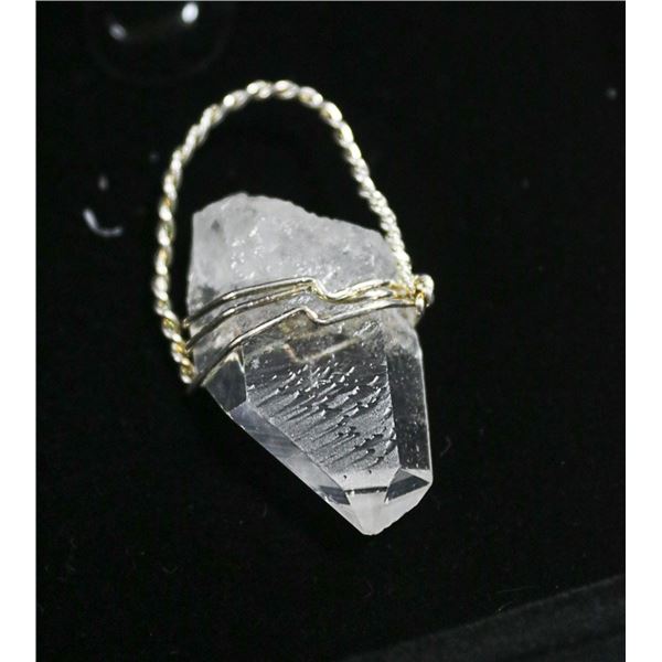 STERLING SILVER NATURAL HEALING CRYSTAL PENDANT