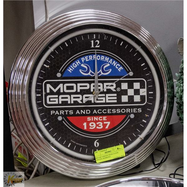 MOPAR GARAGE NEON CLOCK TESTING WORKING