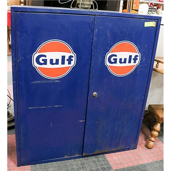 ALL ORIGINAL GULF OIL GARAGE SHOP CABINET /W ORIG