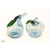 Image 1 : HAND BLOWN MCM 7" ART GLASS APPLE AND PEAR ORNAMENT