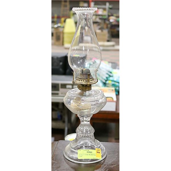 ANTIQUE COAL OIL ROUND BASE LAMP