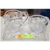 Image 1 : PINWHEEL CRYSTAL CREAM AND SUGAR AND TRAY