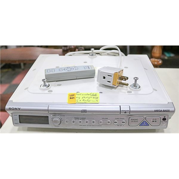 SONY UNDER THE CABINET CD RADIO W/REMOTE