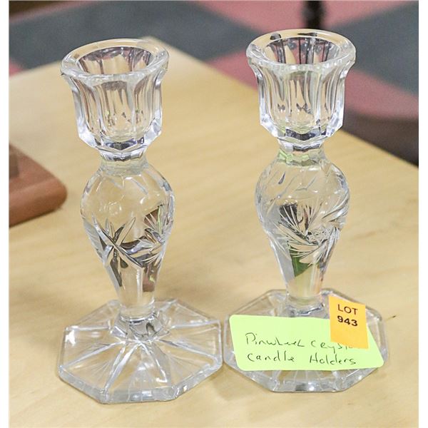 PINWHEEL CRYSTAL CANDLE HOLDERS