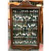 Image 1 : WOOD CABINET WITH ESTATE SPOON COLLECTION