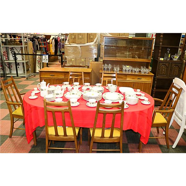 KNECHTEL FRUIT WOOD DINING ROOM SET CONSISTING OF