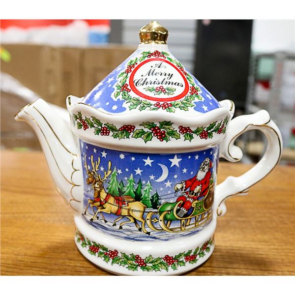 STAFFORDSHIRE CHRISTMAS CHINA TEAPOT, MADE IN