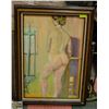 Image 1 : "NUDE STUDY" LARGE ANTIQUE OIL ON BOARD PORTRAIT